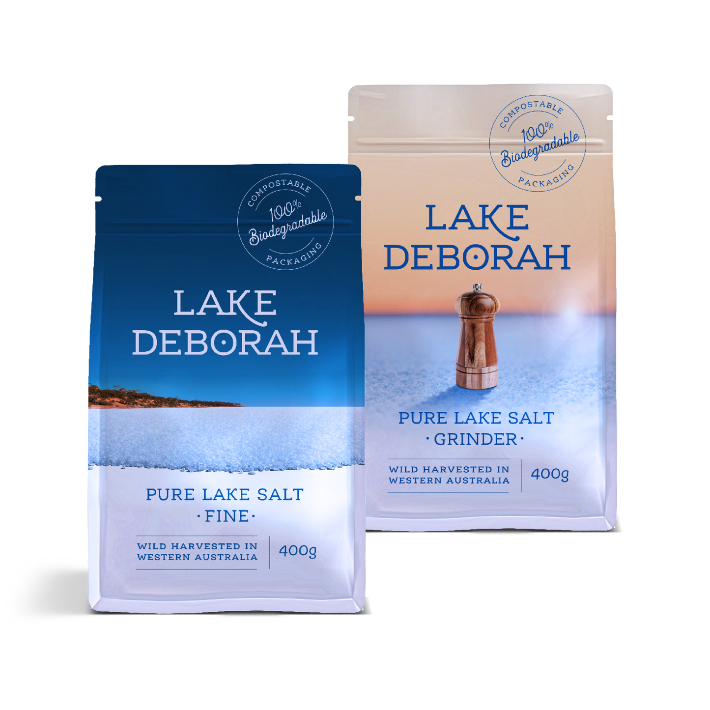 Lake Deborah Fine & Grinder 400g Salt 5 packets each