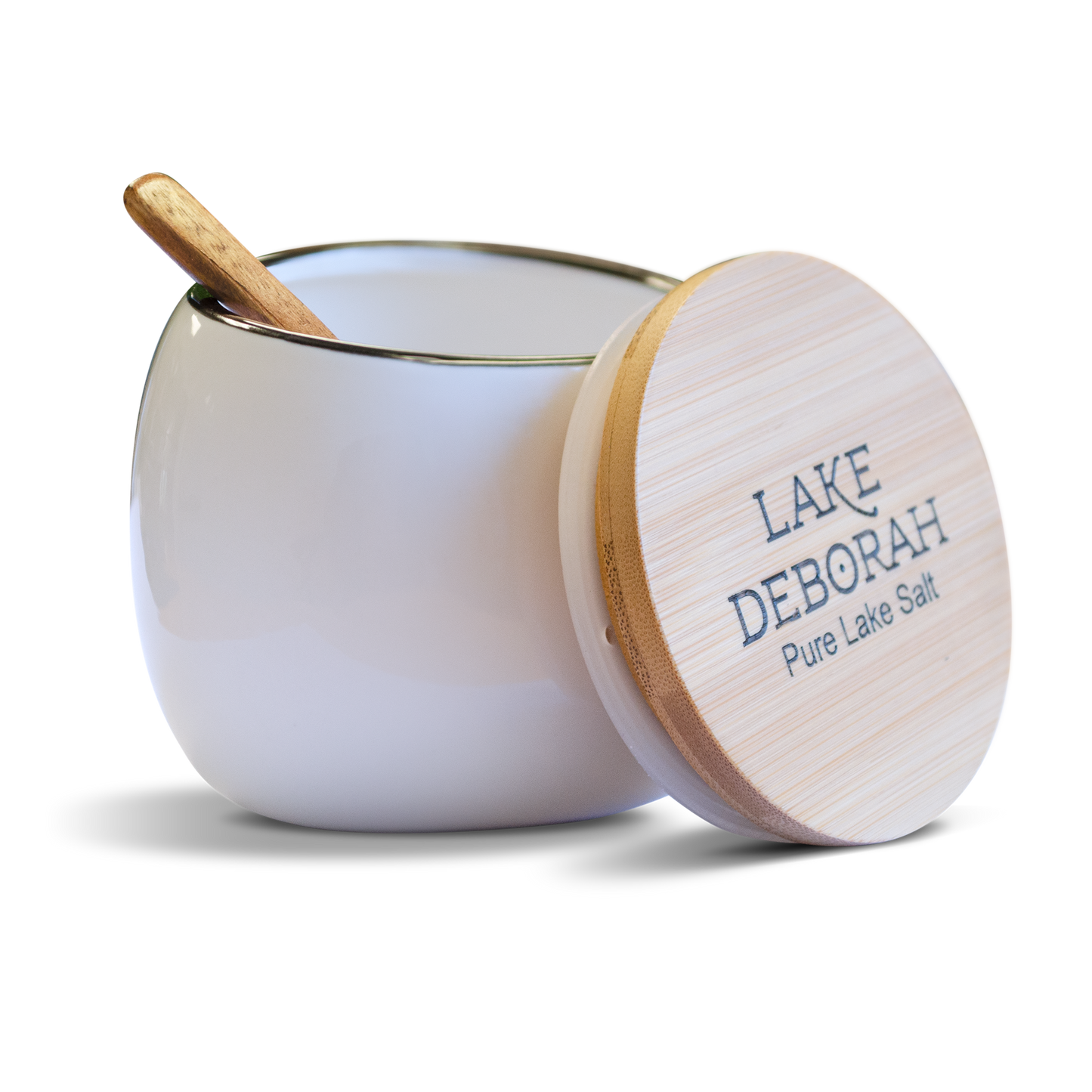 Lake Deborah Salt Cellar (includes 200g fine) + 400g Grinder Salt 1 packet