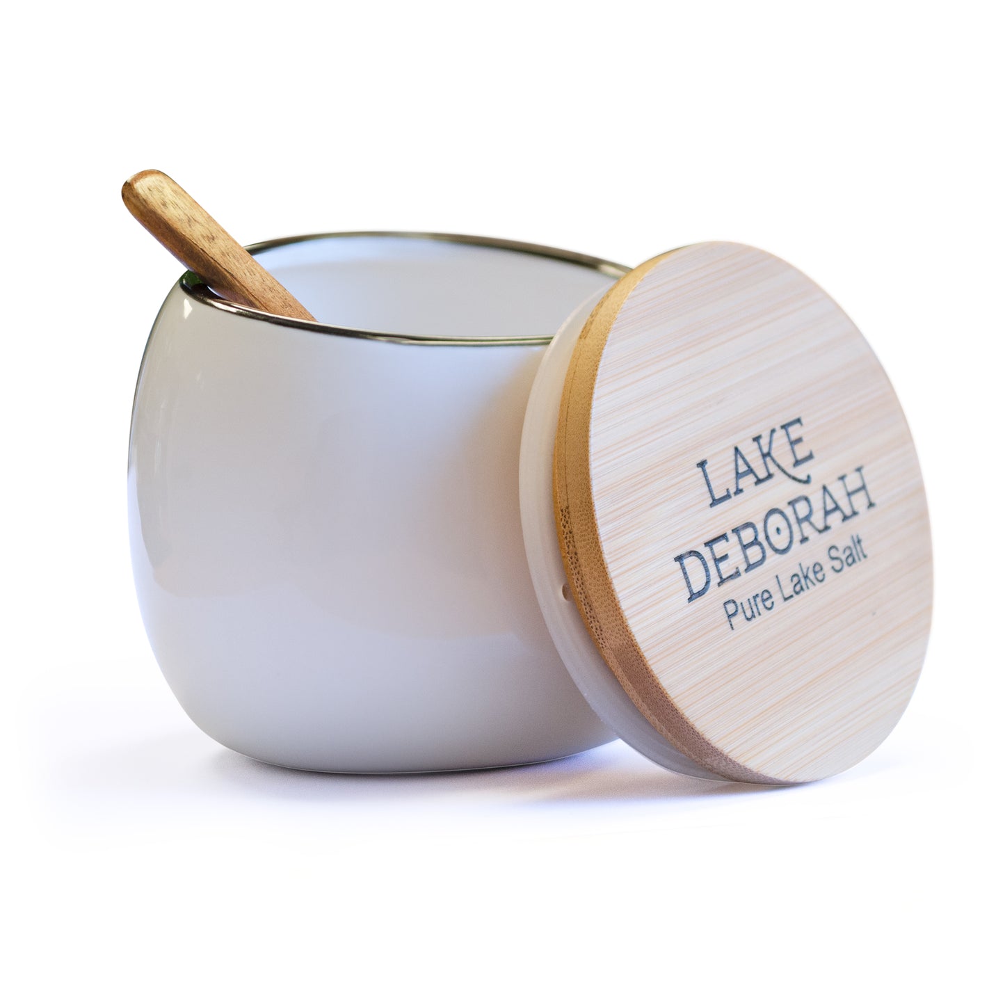 Lake Deborah Salt Cellar (includes 200g fine) + 400g Grinder Salt 1 packet