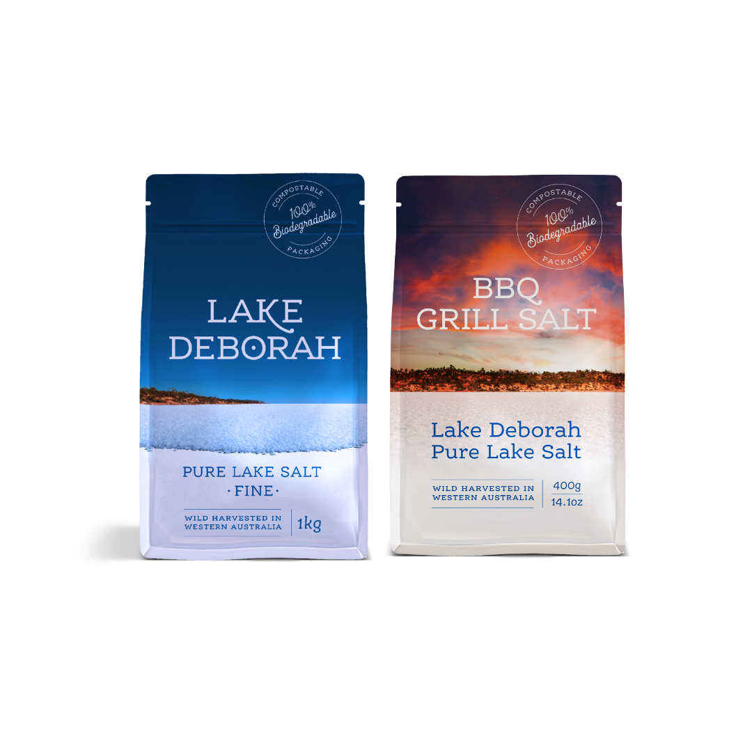 Lake Deborah Fine Salt 1kg (Pack of 4) + 400g BBQ Grill Salt