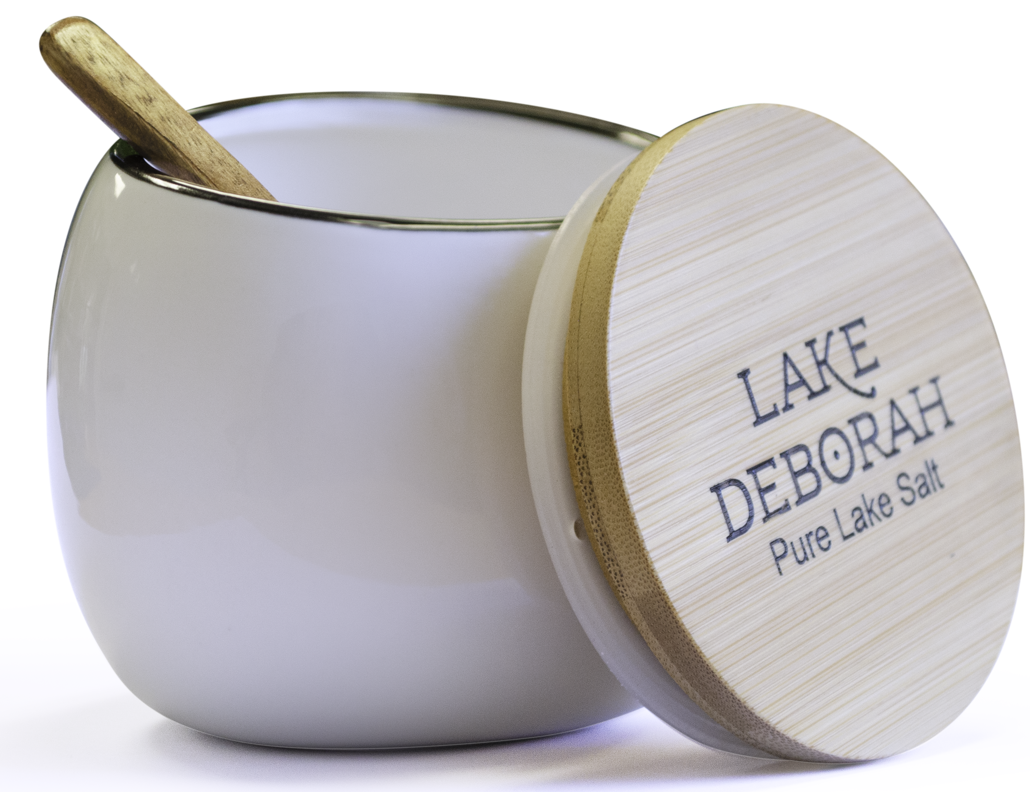 Lake Deborah Salt Cellar + 3x 200g Fine Salt